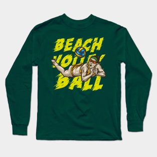 beach volleyball game sport illustration element Long Sleeve T-Shirt